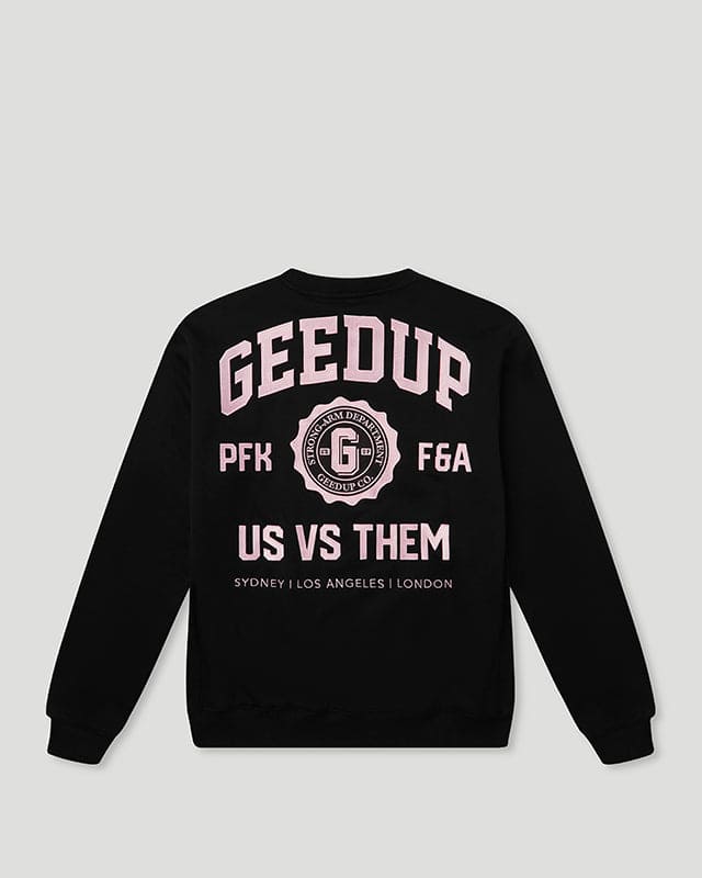 Strong-Arm Dept Crewneck Black/Pink