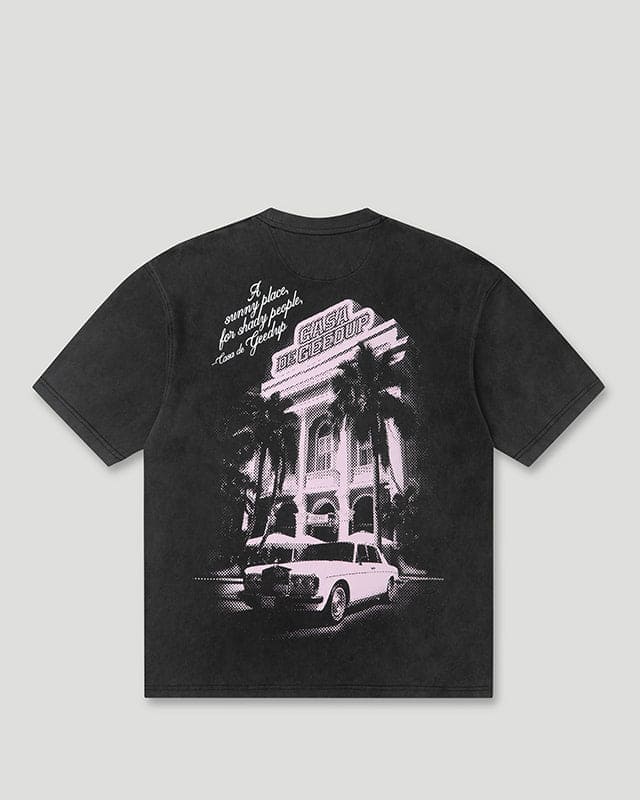 Casa De Geedup T-Shirt Charcoal/Pink