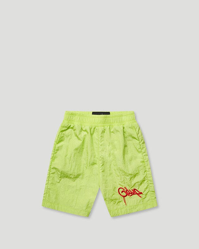 KIDS Handstyle Nylon Shorts Hyper Yellow