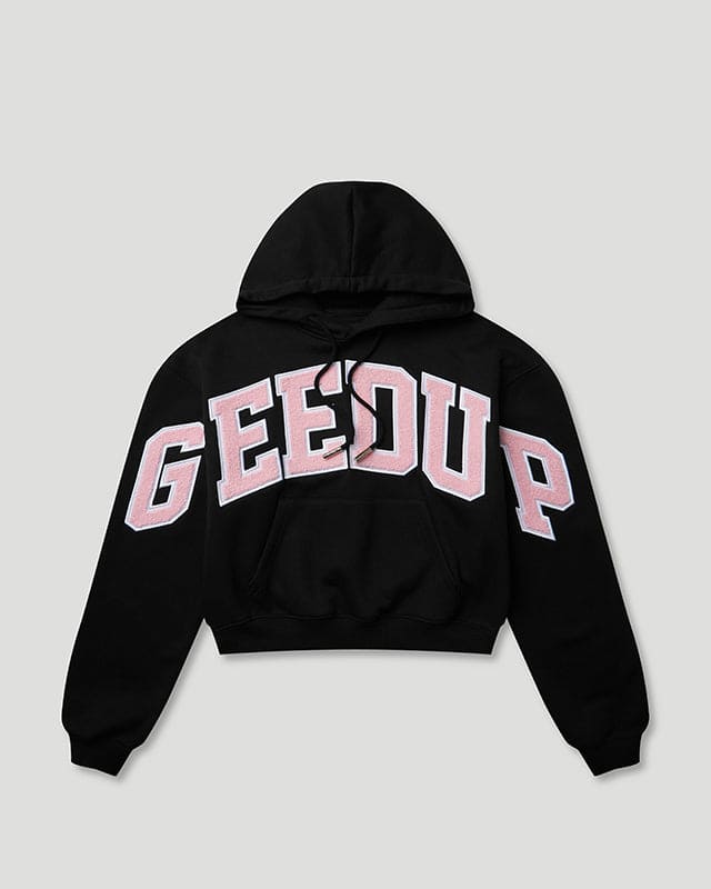 A.2 / Team Logo Cropped Hoodie Black/Dusty Pink