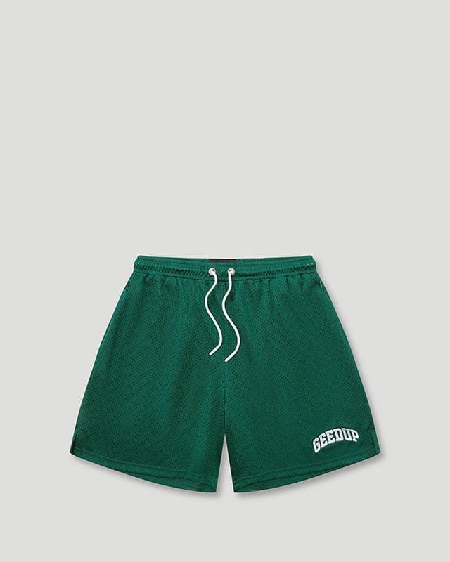 Team Logo Mesh Shorts Forest Green