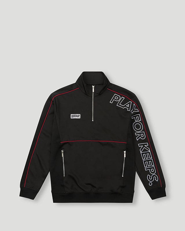 Play For Keeps Qtr Zip Black/Red