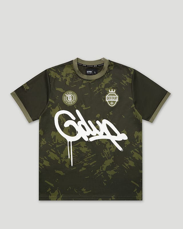 Handstyle Logo Jersey Camo Green