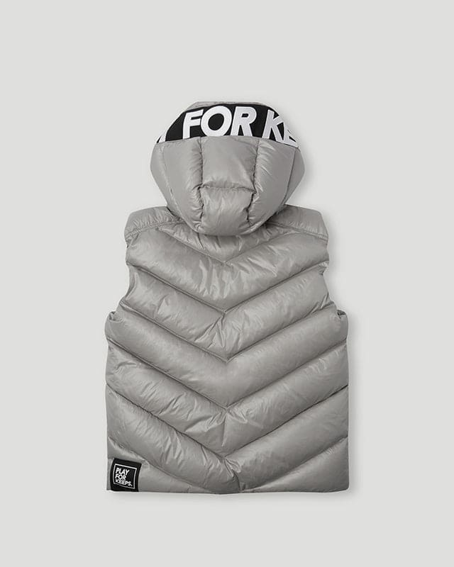 PFK Hooded Duck Down Vest Grey