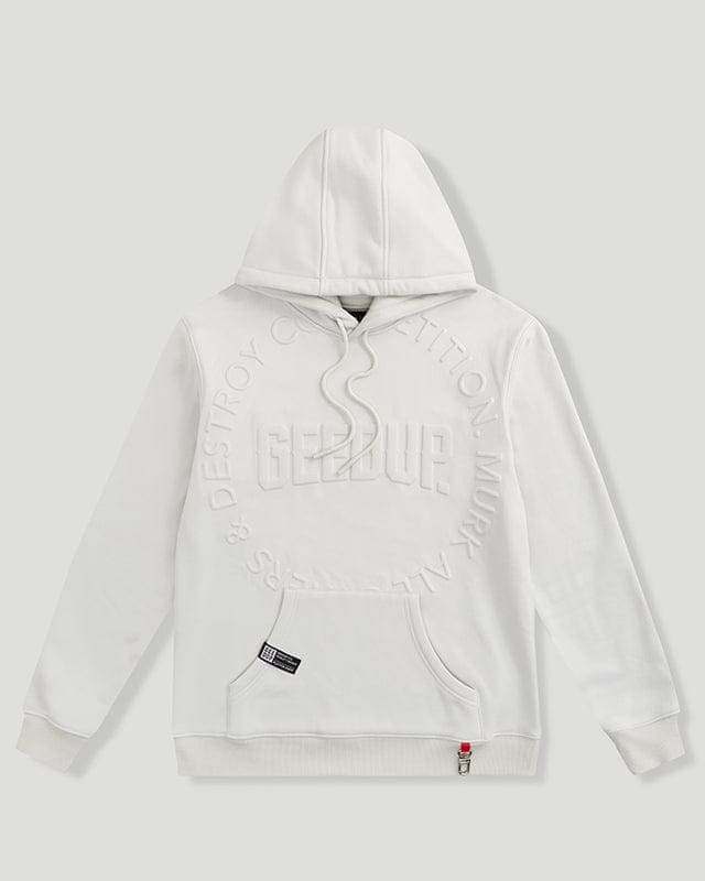 O/S Emblem Emboss Hoodie Ice Grey