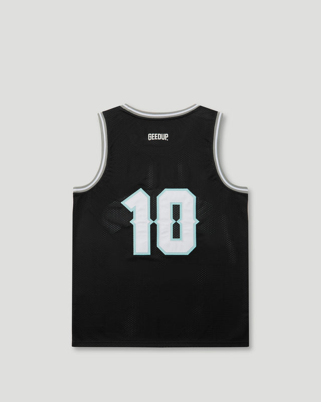 Team Logo Basketball Jersey Black/White/Blue