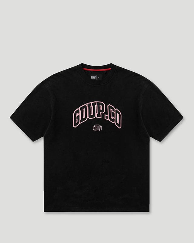 GDUP CO. T-Shirt Charcoal/Pink