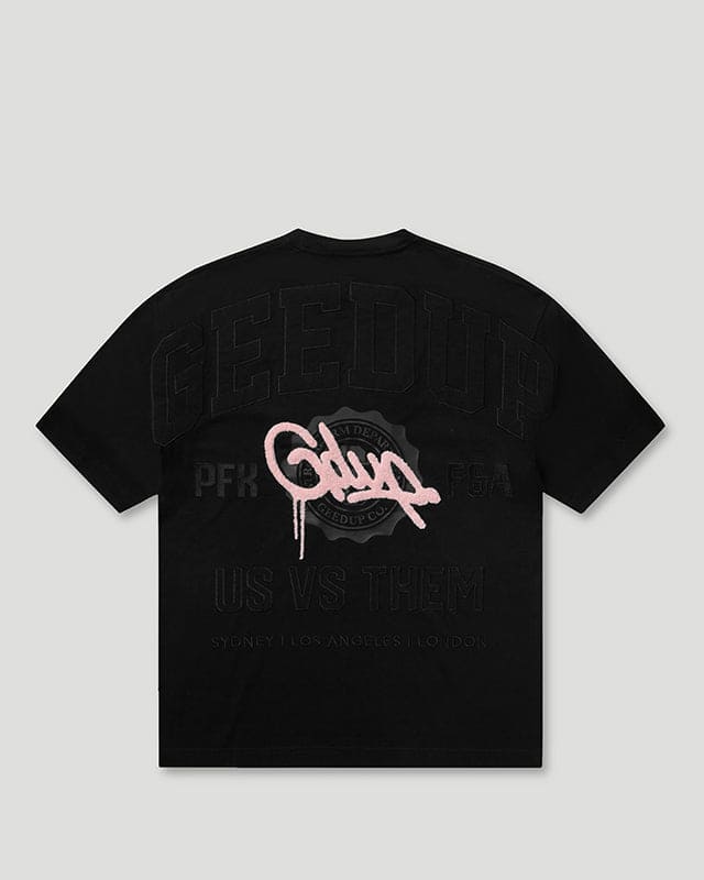 US VS THEM T-Shirt Black/Pink